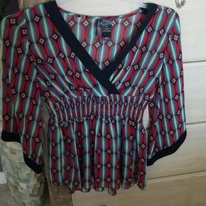 Sheer, colorful, fun, blouse